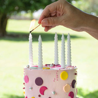 10CM WHITE LARGE SPIRAL CANDLES (PACK OF 10)