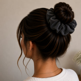 GREY VELVET - HAIR SCRUNCHIE