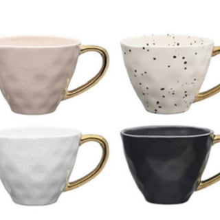 ECOLOGY WHITE MUG WITH GOLD HANDLE 380ML
