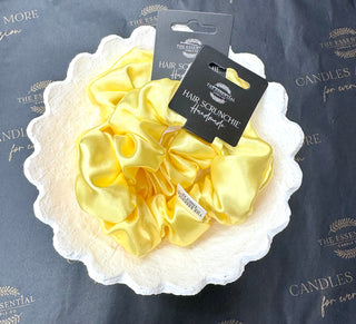 YELLOW SATIN SCRUNCHIE