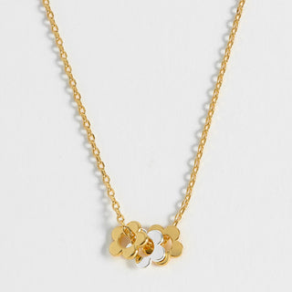 MULTI FLOWER BEAD NECKLACE GOLD PLATED