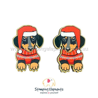 DACHIE BLACK MERRY CHRISTMAS EARRINGS