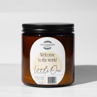 WELCOME TO THE WORLD LITTLE ONE - KEEPSAKE CANDLE (STRAWBERRY CHAMPAGNE)