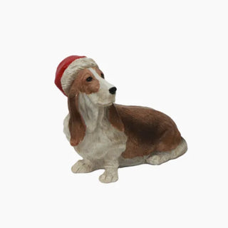 HOUND WITH SANTA HAT