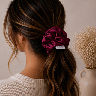 BURGUNDY VELVET - HAIR SCRUNCHIE