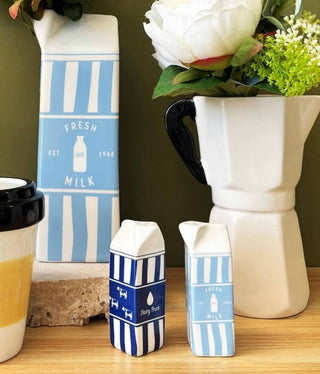 MILK CARTON SALT AND PEPPER SHAKER - BLUE
