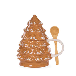 CERAMIC GINGERBREAD TREE MUG AND SPOON