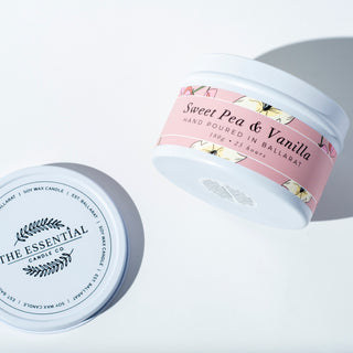 SWEET PEA AND VANILLA TIN CANDLE