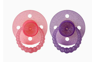 Cmc 'bubble' Dummies Glitter Baby Pink + Glitter Lavender Size 2