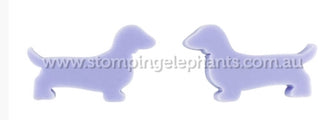MATTE PURPLE DACHSHOUND STUDS