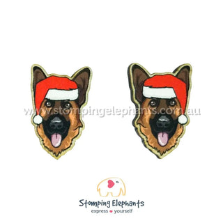 GERMAN SHEPHERD BROWN EARRINGS - XAMS