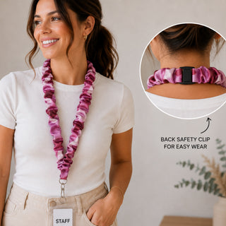 PURPLE SWIRL SCRUNCHIE LANYARD