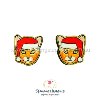 CAT GINGER CHRISTMAS EARRINGS