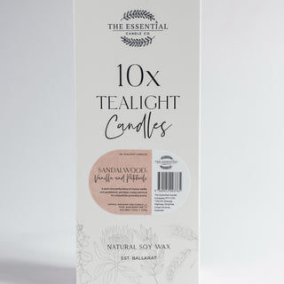 SANDALWOOD VANILLA AND PATCHOULI - TEA LIGHT CANDLES