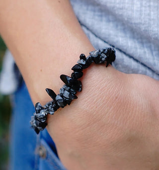 BLACK RUTILE CRYSTAL. BRACELET