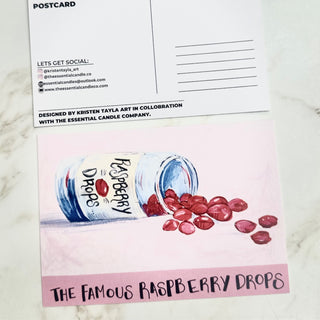 RASPBERRY DROPS - POST CARD