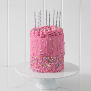 12cm silver spiral cake candles