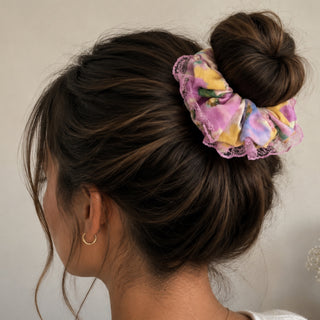 RAINBOW FLORAL - HAIR SCRUNCHIES