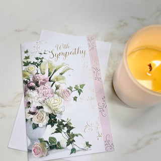 WITH SYMPATHY FLOWER CARD