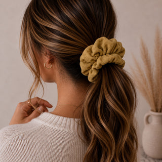 MUSTARD MUSLIN - HAIR SCRUNCHIE
