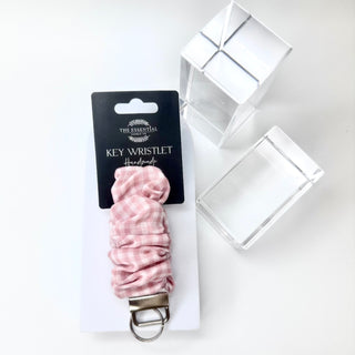 GINGHAM PASTEL PINK SCRUNCHIE WRISTLET