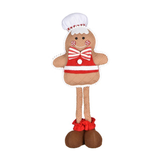 46CM ADJUSTABLE MR GINGERBREAD WITH CANDY CHEEKS