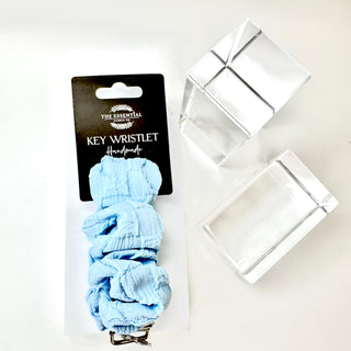 PASTEL BLUE SCRUNCHIE KEY WRISTLET