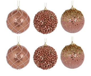 6 PACK CHAMPAGNE SHATTERPROOF BAUBLES