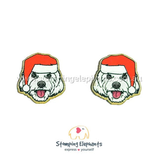 MALTESE CHRISTMAS EARRINGS