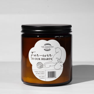 FUR EVER IN OUR HEARTS CAT - KEEPSAKE CANDLE (RUSTIC HARVEST)