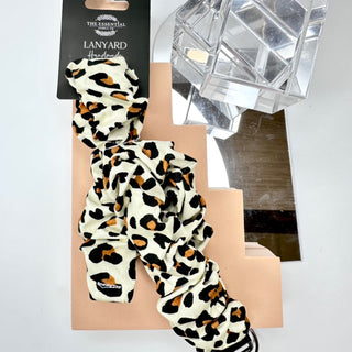 LEOPARD SCRUNCHIE LANYARD