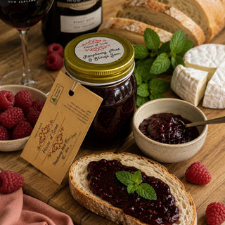 RASPBERRY MINT & SHIRAZ JAM 330G