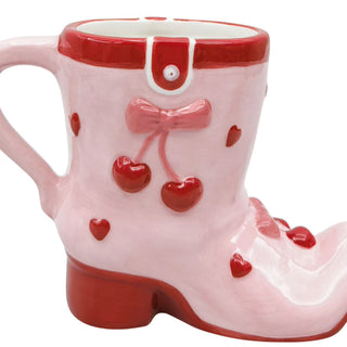 CHERRY BOOT MUG PINK