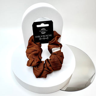BROWN TEXTURED SCRUNCHIE