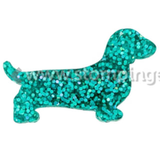 TURQUOISE GLITTER DACHSHUND STUDS
