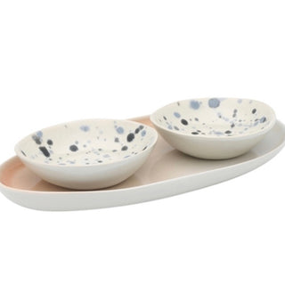 DUSK SET OF 2 DIP BOWLS WITH TRAY