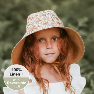'Sightseer' Girls Wide-Brimmed Sun Bonnet -Marie / Maize, 3-6YRS (54-58cm)