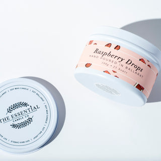 RASPBERRY DROPS TIN CANDLE