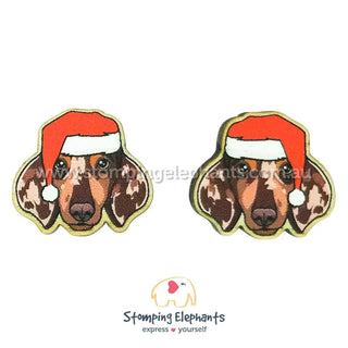 DACHIE BROWN DAPPLE CHRISTMAS EARRINGS