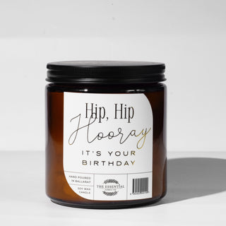 HIP HIP HOORAY ITS YOUR BIRTHDAY - KEEPSAKE CANDLE (MYRRH AND MUSK)