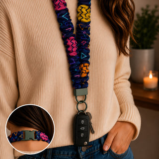 NAVY PINEAPPLE LANYARD