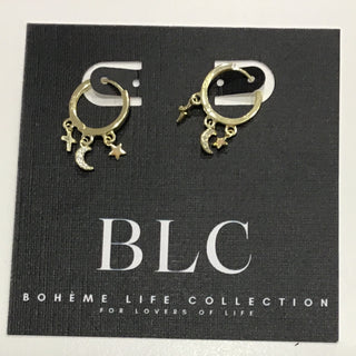 Luna charms sterling gold hoops