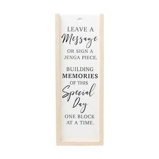 Wedding Wooden 26.5x10cm Decorative Signature Jenga Engagement Event Decor Cream