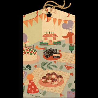 Party Time Wood Gift Tag