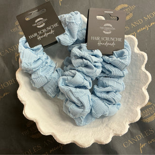 LIGHT BLUE SUBTLE GINGHAM SCRUNCHIE