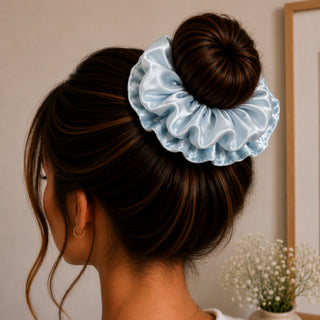 TWO TONED BLUE - HAIR SCRUNCHIE