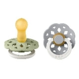 Bibs Boheme Glow In The Dark Soother 2-Pack. BPA Free. Round Latex, Size 2 (6-18 Months)