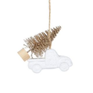 GLITTER TRUCK WITH TREE HANGING