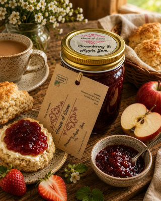 RASPBERRY AND PLUM JAM 330G - HOUSE OF SCONE
