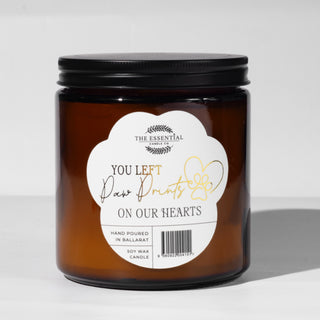 YOU LEFT PAW PRINT IN OUR HEART - KEEPSAKE CANDLE (AUSTRALIAN BUSH)